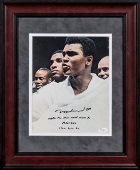 Muhammad Ali Autographed and Inscribed "After Me There Will Never Be Another 12-23-89" Framed Photograph (JSA)